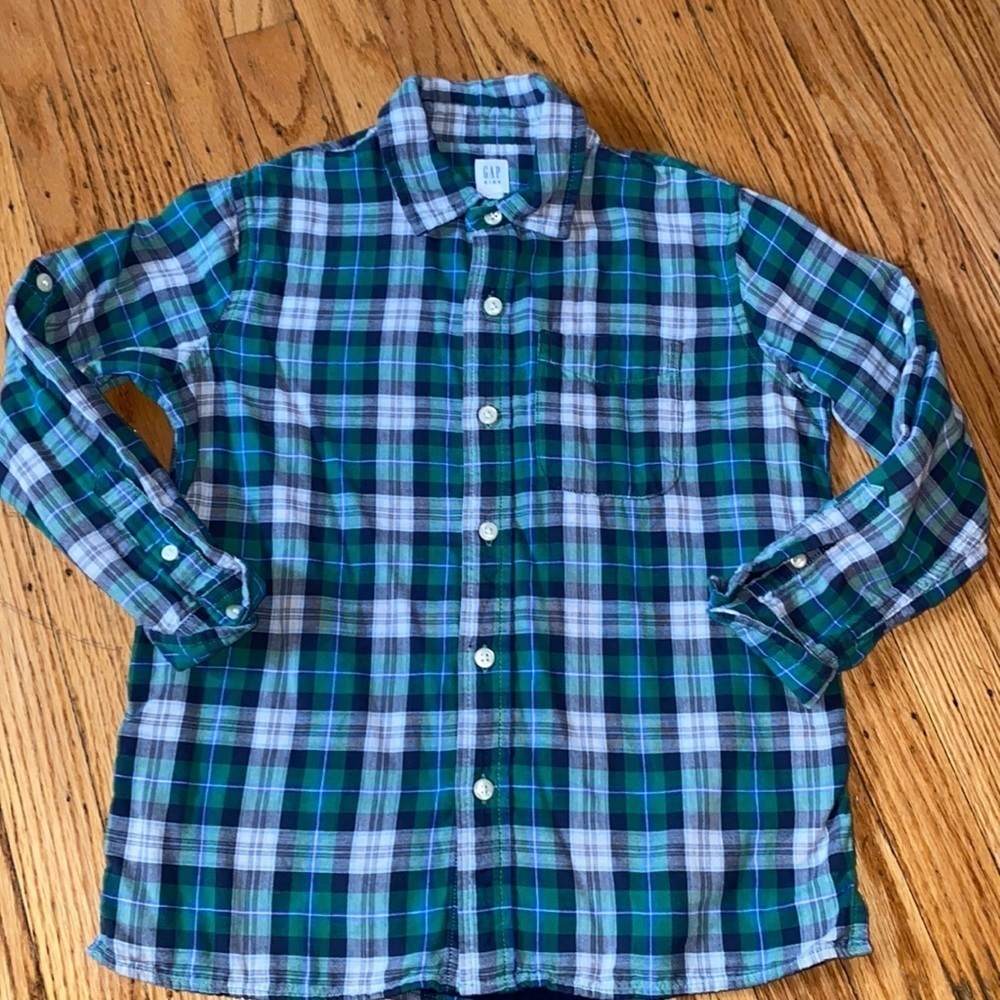 Gap size 8 plaid lined shirt